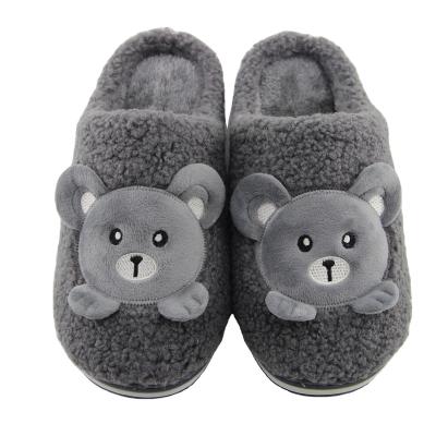 China Winter Lighted Home Foot Wear Short Plush Cotton Bear Slippers For Girls Boys for sale