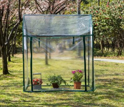 China Easily Assembled Popular Automatic Mini Garden Layers Chassis Greenhouse With PVC Coating And Two Windows for sale