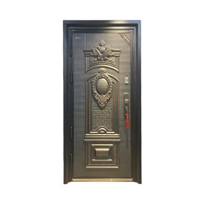 China Bulletproof modern simple design cast aluminum steel anti bullet explosion door security door with frame for sale