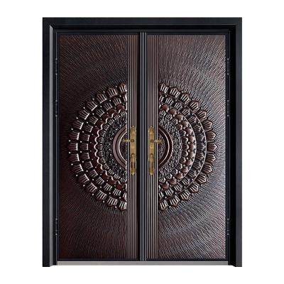 China Anti-theft Front Door Bullet Proof Exterior Security Cast Aluminum Luxury Residential Exterior Door Nigeria Market for sale