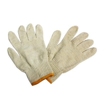 China Wholesale Manufacturing Anti Slip 7/10 Gauge Nature Cotton White Construction Anti Slip Safety Work Glove for sale