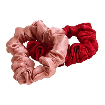 China Hot Selling Mulberry Silk Wholesale Pure 100% Pure Silk Tie Design Hair Scrunchies Practical 100% Hair Scrunchies With Elastic Band for sale