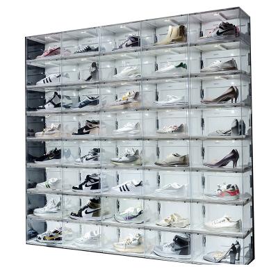 China Deployment shoes magneyic professional stackable display acrylic shoe box with great price for sale