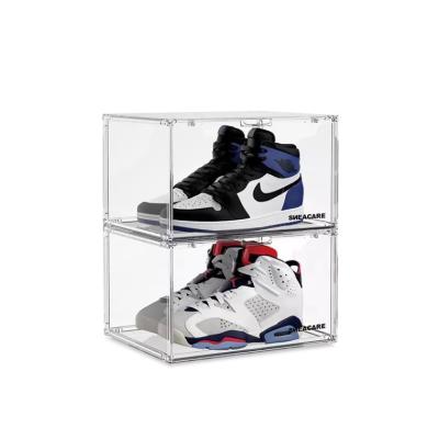 China Deployment Shoes Acrylic Shoe Box Brand New Magnetic Transparent Storage Shoes With Low Price for sale