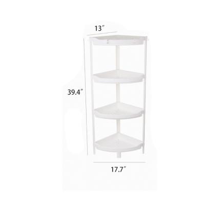 China White 4 Tier Wall Mount Organizer Shelf Brackets Storage Viable Removable Rack Kitchen Plastic Shelf for sale