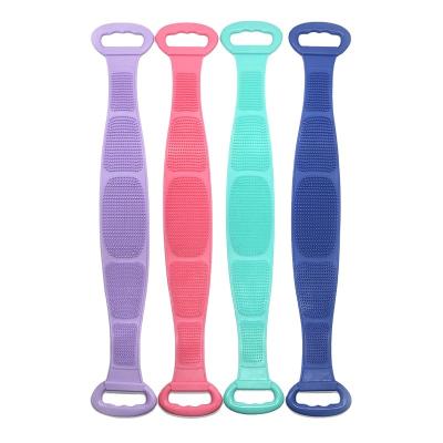 China EXFOLIATE 80cm Long Strip Silicone Soft Exfoliating Back Shower Brush For Cleaning for sale