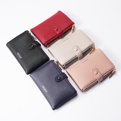 China No Slots Multi-card Clutch PU Leather Women's Short Wallet Korean Women's Multi-Functional Wallet for sale