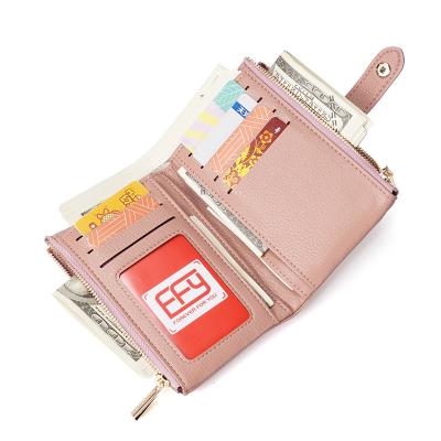 China No FFY Women Short Zipper Wallet Credit Card Bag ID Multi-Card Purses Customized Holder for sale