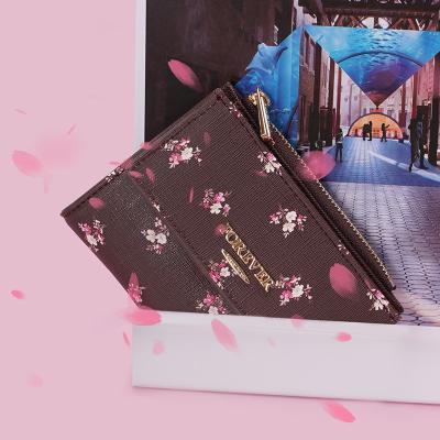 China No logo 2021 print custom brown teen fashionable designer korean mini wallet for stylish girls for sale