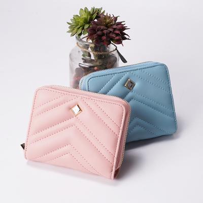 China No Small Name Card Holder Bag Lozenge Clutch Zipper Wallet Female PU Leather Women Coin Purse Clips Wallet for sale