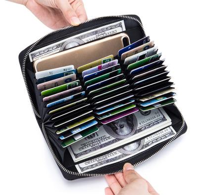 China Genuine Leather RFID Multi Card Wallet Accordion OEM&ODM Wallet for Women or Men for sale