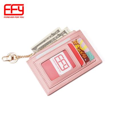 China No Stained Glass Card Holder Clip Lady Slim Minimalist Wallet Mini Women Girl Leather Case for sale