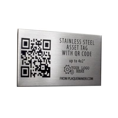 China Shenzhen Factory Metal Qr Code Waterproof Custom Aluminum Label Sticker Label Custom Assets Tag for sale