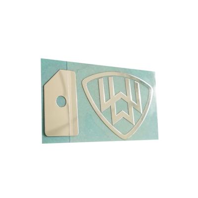 China Small Waterproof 3D Embossed Metal Transfer Waterpoof Brand Logo Sticker Custom Label for sale