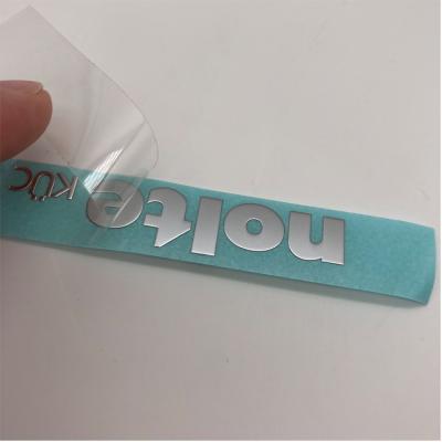 China White And Gold Metal Label Waterproof Waterproof Perfume Brand Brand Customized Thin Sticker for sale