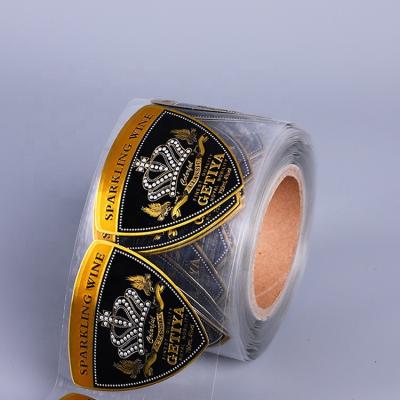 China Waterproof Custom Printing Wine Bottle Engraved Roll Aluminum Adhesive Metal Sticker Waterproof Label for sale