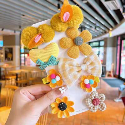 China Decorate Cute Plush Hair Clip Princess Hairpin Kids Hair Accessories Set Small Rabbit Girl Wholesale Hair Accessories Hair Acc Set Custom for sale