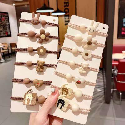 China Eco-friendly Single Head Circle Rope Korean Cartoon Bear Hair Rope Set Female Band Accessories Hair Accessories Wholesale for sale