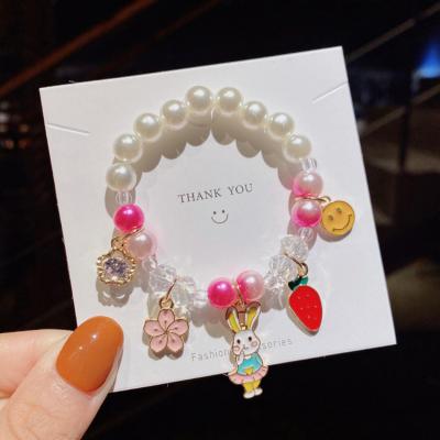 China Lovely Gradient Bracelet Bead Cartoon Bracelet Eco-friendly Little Girl Hand String DIY Decorative Beaded Accs Bracelets for sale