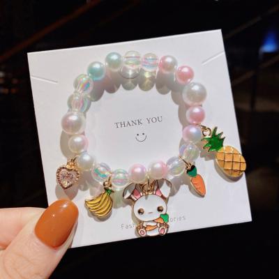 China Lovely Eco-friendly Bracelet Girls Bracelet Cartoon Bead Gradient Little Girl Hand String Beaded Acc DIY Decorative Beaded Bracelets for sale