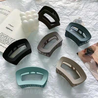 China Decorate Sweetie Scrub Color Acrylic Plug Clip Square Hair Clips Claw For Women Makeup Bath Hair Accessories Custom for sale