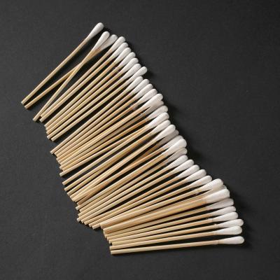 China 100% Natural Cotton and Eco-friendly Hot Sale Wholesale Custom Green Box Bamboo Stick Swabs 100% Pure Cotton Buds 100 pieces for Daily Use for sale