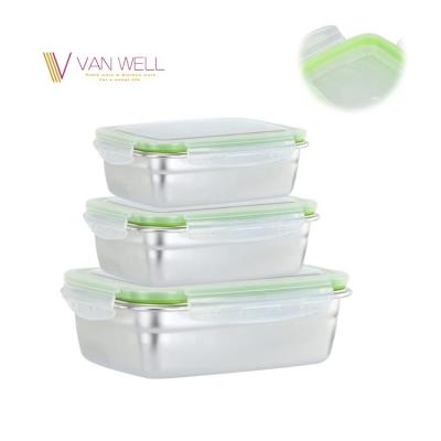 China Freshness Preservation Wholesale Food Refrigerated Storage Container Set Stainless Steel Lunch Box Child Bento Lunch Box Tiffin Box for sale