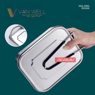 China Freshness Preservation 800ml Metal Bento Lunch Box 800ml Leakproof Metal Bento Lunch Box Stainless Steel Lunch Box With Compartment For Kids And Adults for sale