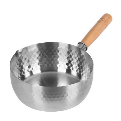 China Sustainable Traditional Japanese Stainless Steel Snow Yukihira Pan One Handle Hammerton Pot for sale