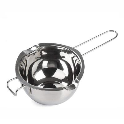 China Disposable Stainless Steel Bakeware Chocolate Warmer Melting Bowl With Long Handle for sale