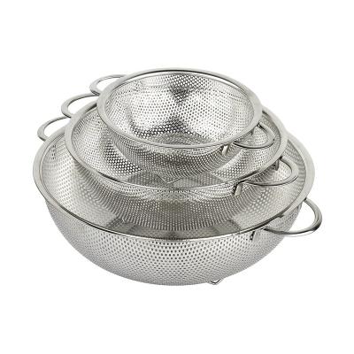 China Modern Kitchen Tool Stainless Steel Cradles and Racks Double Handles Mesh Drain Easy Clean Basket for sale