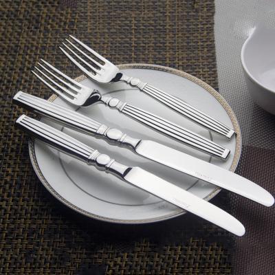 China Viable Wholesale Bulk Silver PVD Coating Unique Stainless Steel Cutlery Flatware Set Flatware Handle Forks and Spoons for sale