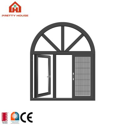 China Magnetic Wholesale Arch Casement Screen Competitive Price Aluminum Window for sale