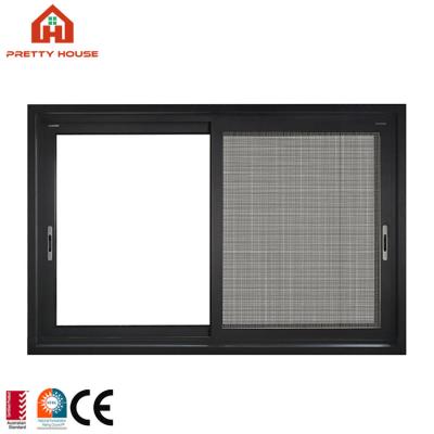 China Double Magnetic Screen Aluminum Window And Doors Tempered Glass Sliding Window for sale