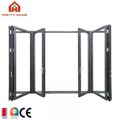 China Aluminum Industry Wholesale Price Windproof Japanese French Folding Doors for sale