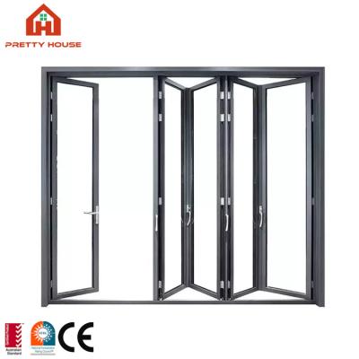 China Accordion Aluminum Glass Door Accordion Folding Doors for sale