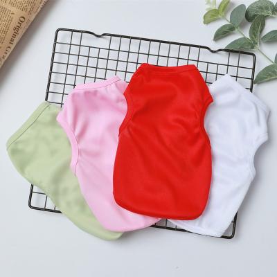 China Sublimation Dog Apparel Designer Polyester Viable Blank Pet Clothes Pure White Dog Shirts for sale