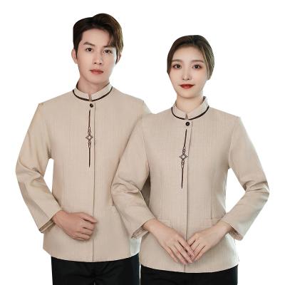 China Hotel First Class Logo Environment Cleaning Work Uniform Custom Made For Men And Ladies for sale