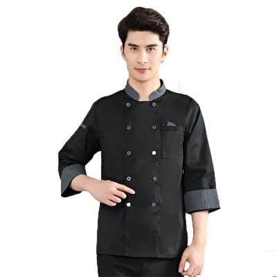 China restaurant & Hot Selling Bar White Red Black Soft Chef Clothes Jackets Uniform With Long Sleeve for sale