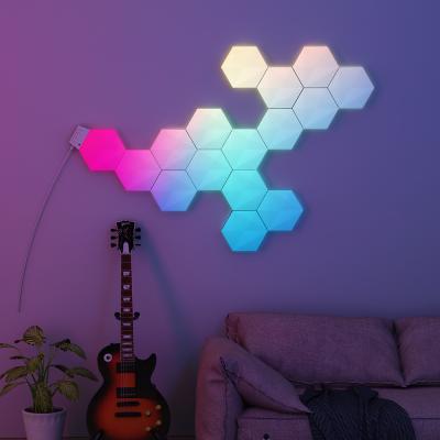 China USB Powered Hexagon Panel Gaming Light Sync Box With Remote Control Wifi Compatibility RGB Light Modes for sale