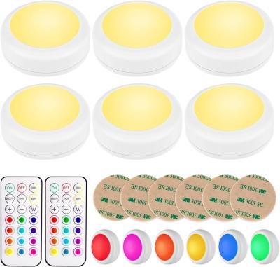 China 6 Pack 300 Lumens LED Puck Lights With Timer Remote Control Battery Powered For Convenient Lighting for sale