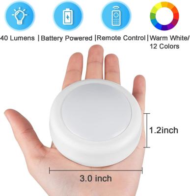 China Round White LED Puck Lights With Timer Dimmable Remote Control For Modern Lighting for sale