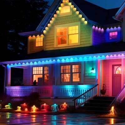 China 100ft IP67 Outdoor Waterproof Smart RGBIC (2 Rolls*50ft) permanent Eaves Lights with 75 Scene Modes and 36leds for sale