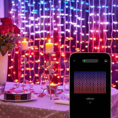 China 12V RGBIC LED Curtain Lights WiFi Bluetooth Controlled Multiple Scene Modes for sale