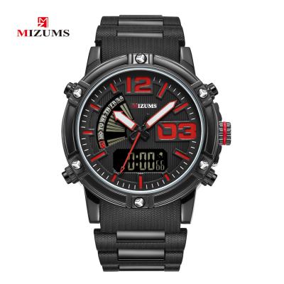 China MIZUMS Brand 8008 Digital Watch Waterproof Top Sports Fashion Men's Quartz Watch Silicone To Strap Military Black Male Clock for sale