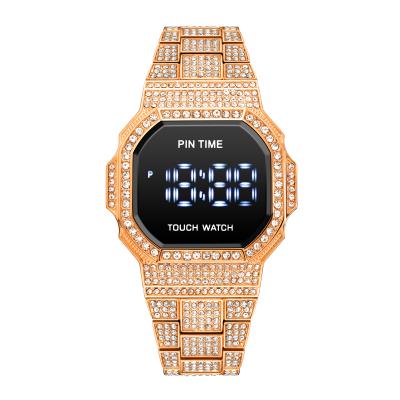 China Luxury Automatic Date PINTIME Men Watches Rose Gold Stainless Steel Male LED Digital Wristwatch Watch For Men Synchronize Reloj Mujer for sale