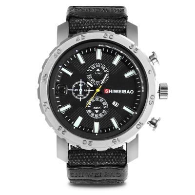 China Quartz Big Dial Mens Automatic Military Sports Date SHIWEIBAO Date Display Fashion Military Male Wrist Strap Clock 1160 for sale