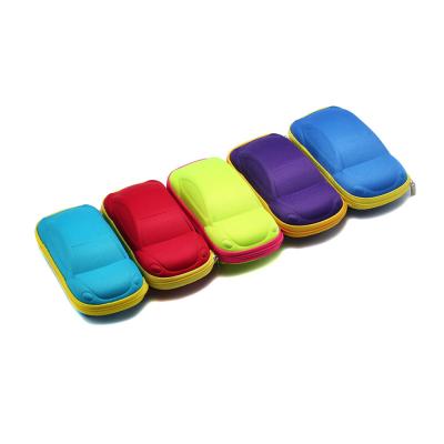 China Soft Touch Fashion Glass Feeling EVA Zipper Holder Glasses Case Kids Portable Lightweight Car Shaped Case for sale