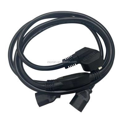 China Industrial Equipment 1 For 2 Port C13 AC Power Cables Power Supply AC Cord for sale