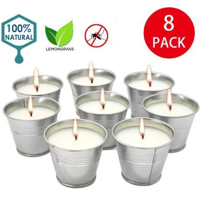 China China Scented Factory Custom Wholesale Mosquito Repellent Scent Candles 8 Packs OEM Set 100% Natural Citronella Candle for sale